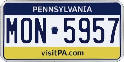 PA license plate MON5957