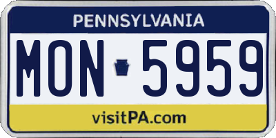 PA license plate MON5959