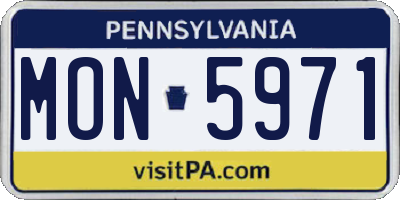 PA license plate MON5971