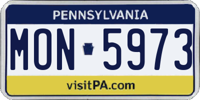 PA license plate MON5973