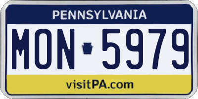 PA license plate MON5979