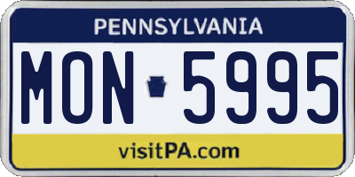 PA license plate MON5995