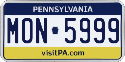PA license plate MON5999