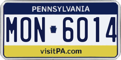 PA license plate MON6014
