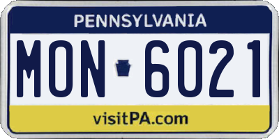 PA license plate MON6021