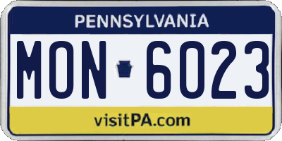 PA license plate MON6023