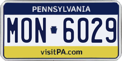 PA license plate MON6029