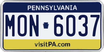 PA license plate MON6037