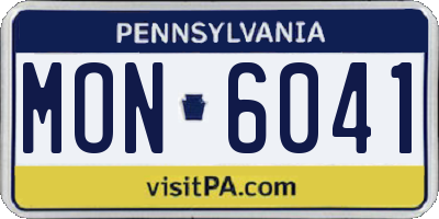 PA license plate MON6041