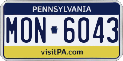 PA license plate MON6043