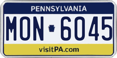 PA license plate MON6045