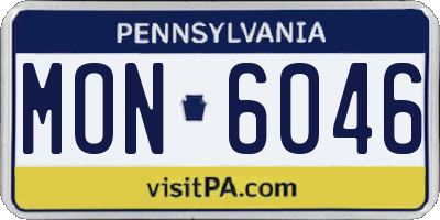 PA license plate MON6046
