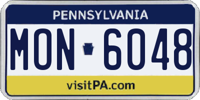 PA license plate MON6048