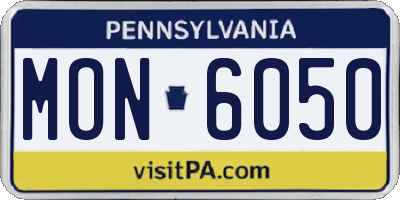 PA license plate MON6050