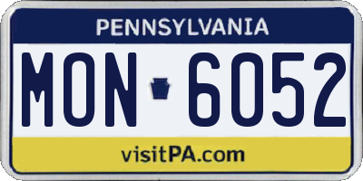 PA license plate MON6052