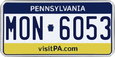 PA license plate MON6053