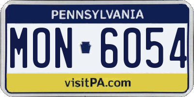 PA license plate MON6054