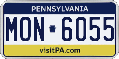 PA license plate MON6055