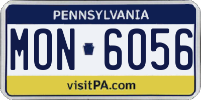 PA license plate MON6056