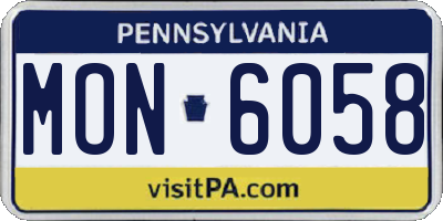 PA license plate MON6058