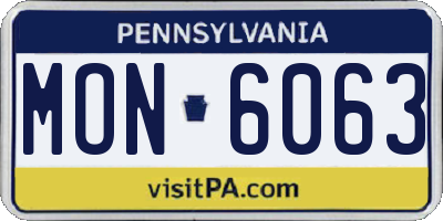 PA license plate MON6063