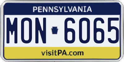 PA license plate MON6065