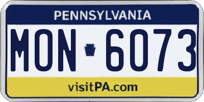 PA license plate MON6073