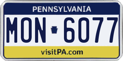 PA license plate MON6077