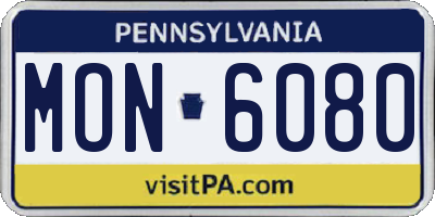 PA license plate MON6080