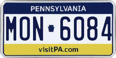 PA license plate MON6084