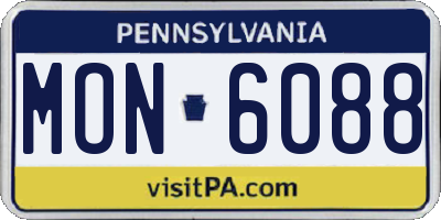 PA license plate MON6088