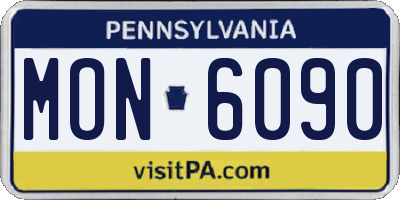 PA license plate MON6090