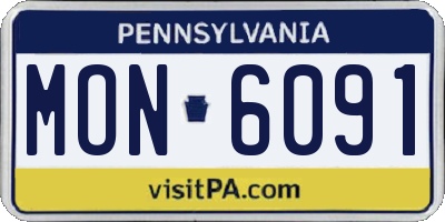 PA license plate MON6091
