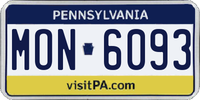 PA license plate MON6093