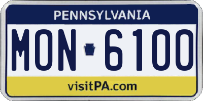 PA license plate MON6100