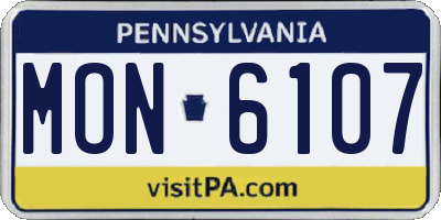 PA license plate MON6107