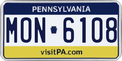 PA license plate MON6108