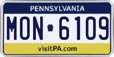PA license plate MON6109
