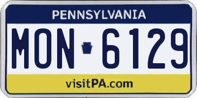 PA license plate MON6129