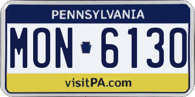 PA license plate MON6130