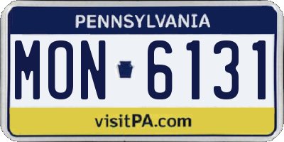 PA license plate MON6131