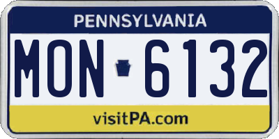 PA license plate MON6132