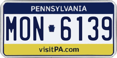 PA license plate MON6139