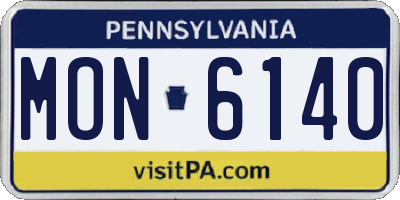 PA license plate MON6140