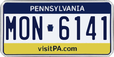 PA license plate MON6141