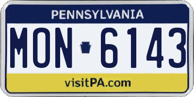 PA license plate MON6143