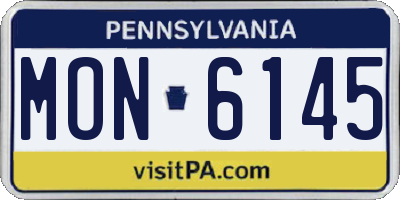 PA license plate MON6145