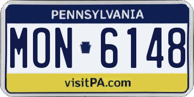 PA license plate MON6148