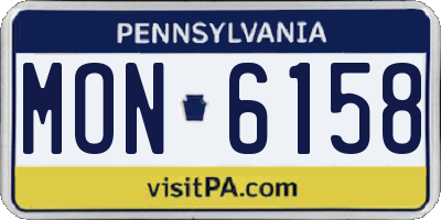 PA license plate MON6158