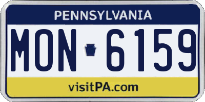 PA license plate MON6159